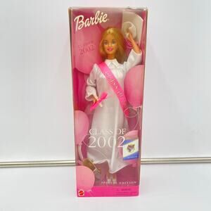 Vintage Class of 2002 Barbie Doll Special Edition White Gown Blonde Hair